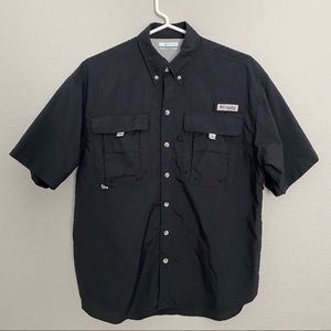 Mens Columbia Black PFG Bahama II Short-Sleeve Shirt Size XS